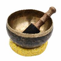 [old] Buddhist Hand Beaten [kopre] Singing Bowl, With [antique] Finishing, [select Accessories]