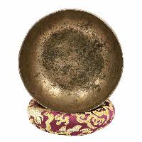 [old] Buddhist Hand Beaten [kopre] Singing Bowl, With [antique] Finishing, [select Accessories]