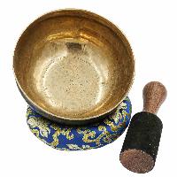 [old] Buddhist Hand Beaten [kopre] Singing Bowl, With [antique] Finishing, [select Accessories]