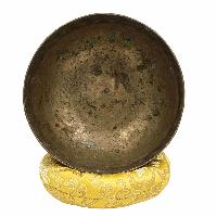 [old] Buddhist Hand Beaten [kopre] Singing Bowl, With [antique] Finishing, [select Accessories]