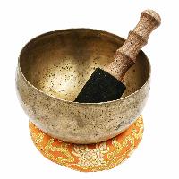 [old] Buddhist Hand Beaten [kopre] Singing Bowl, With [antique] Finishing, [select Accessories]