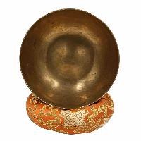 [old] Buddhist Hand Beaten [kopre] Singing Bowl, With [antique] Finishing, [select Accessories]