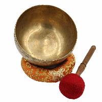 [old] Buddhist Hand Beaten [kopre] Singing Bowl, With [antique] Finishing, [select Accessories]