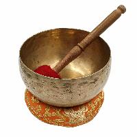 [old] Buddhist Hand Beaten [kopre] Singing Bowl, With [antique] Finishing, [select Accessories]