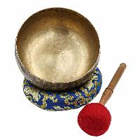 [old] Buddhist Hand Beaten [kopre] Singing Bowl, With [antique] Finishing, [select Accessories]