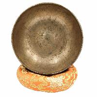 [old] Buddhist Hand Beaten [kopre] Singing Bowl, With [antique] Finishing, [select Accessories]