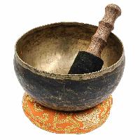 [old] Buddhist Hand Beaten [kopre] Singing Bowl, With [antique] Finishing, [select Accessories]