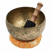 [old] Buddhist Hand Beaten [kopre] Singing Bowl, With [antique] Finishing, [select Accessories]
