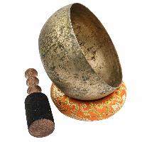 [old] Buddhist Hand Beaten [kopre] Singing Bowl, With [antique] Finishing, [select Accessories]