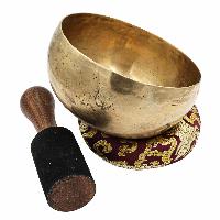 [old] Buddhist Hand Beaten [kopre] Singing Bowl, With [antique] Finishing, [select Accessories]