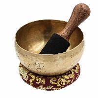 [old] Buddhist Hand Beaten [kopre] Singing Bowl, With [antique] Finishing, [select Accessories]