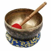[old] Buddhist Hand Beaten [kopre] Singing Bowl, With [antique] Finishing, [select Accessories]