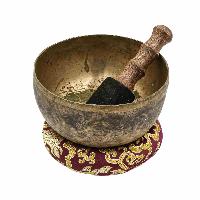 [old], Buddhist Hand Beaten [kopre] Singing Bowl, With [antique] Finishing, [select Accessories]