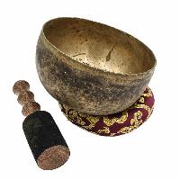 [old], Buddhist Hand Beaten [kopre] Singing Bowl, With [antique] Finishing, [select Accessories]