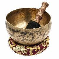 [old], Buddhist Hand Beaten [kopre] Singing Bowl, With [antique] Finishing, [select Accessories]