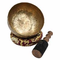 [old], Buddhist Hand Beaten [kopre] Singing Bowl, With [antique] Finishing, [select Accessories]