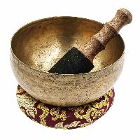 [old], Buddhist Hand Beaten [kopre] Singing Bowl, With [antique] Finishing, [select Accessories]