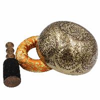 Buddhist Hand Beaten Jambati Singing Bowl, With Premium Etching Carving, [select Accessories]