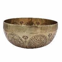 Buddhist Hand Beaten Jambati Singing Bowl, With Premium Etching Carving, [select Accessories]