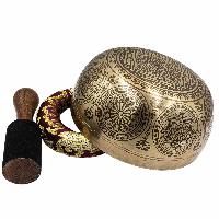 Buddhist Hand Beaten Jambati Singing Bowl, With Premium Etching Carving, [select Accessories]