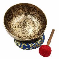 Buddhist Hand Beaten Jambati Singing Bowl, With Premium Etching Carving, [select Accessories]