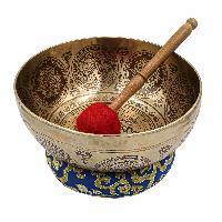 Buddhist Hand Beaten Jambati Singing Bowl, With Premium Etching Carving, [select Accessories]