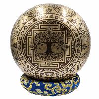 Buddhist Hand Beaten Jambati Singing Bowl, With Premium Etching Carving, [select Accessories]