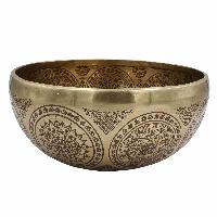 Buddhist Hand Beaten Jambati Singing Bowl, With Premium Etching Carving, [select Accessories]