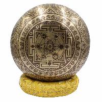 Buddhist Hand Beaten Jambati Singing Bowl, With Premium Etching Carving, [select Accessories]