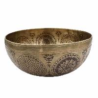 Buddhist Hand Beaten Jambati Singing Bowl, With Premium Etching Carving, [select Accessories]