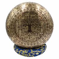 Buddhist Hand Beaten Jambati Singing Bowl, With Premium Etching Carving, [select Accessories]