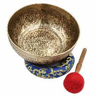 Buddhist Hand Beaten Jambati Singing Bowl, With Premium Etching Carving, [select Accessories]