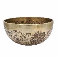 Buddhist Hand Beaten Jambati Singing Bowl, With Premium Etching Carving, [select Accessories]
