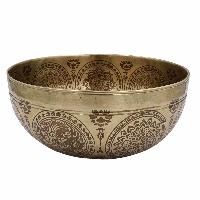 Buddhist Hand Beaten Jambati Singing Bowl, With Premium Etching Carving, [select Accessories]