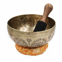 Buddhist Hand Beaten Jambati Singing Bowl, With Premium Etching Carving, [select Accessories]