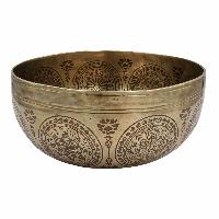 Buddhist Hand Beaten Jambati Singing Bowl, With Premium Etching Carving, [select Accessories]