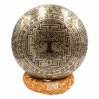 Buddhist Hand Beaten Jambati Singing Bowl, With Premium Etching Carving, [select Accessories]