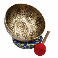 Buddhist Hand Beaten Jambati Singing Bowl, With Premium Etching Carving