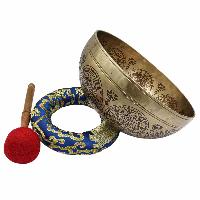 Buddhist Hand Beaten Jambati Singing Bowl, With Premium Etching Carving