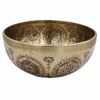 Buddhist Hand Beaten Jambati Singing Bowl, With Premium Etching Carving, [select Accessories]