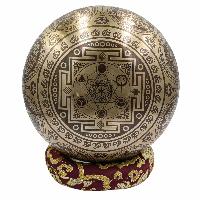 Buddhist Hand Beaten Jambati Singing Bowl, With Premium Etching Carving, [select Accessories]