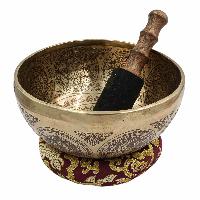Buddhist Hand Beaten Jambati Singing Bowl, With Premium Etching Carving, [select Accessories]