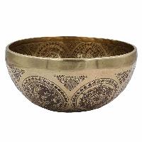 Buddhist Hand Beaten Jambati Singing Bowl, With Premium Etching Carving, [select Accessories]