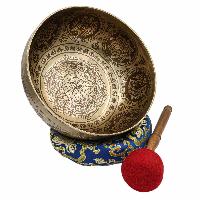 Buddhist Hand Beaten Jambati Singing Bowl, With Premium Etching Carving