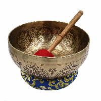 Buddhist Hand Beaten Jambati Singing Bowl, With Premium Etching Carving