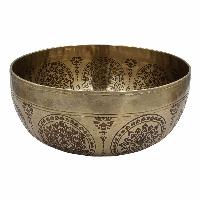 Buddhist Hand Beaten Jambati Singing Bowl, With Premium Etching Carving, [select Accessories]