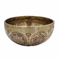 Buddhist Hand Beaten Jambati Singing Bowl, With Premium Etching Carving