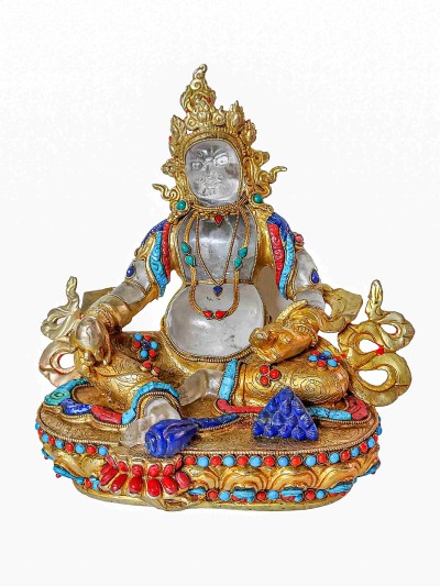 Crystal Yellow Jambhala [kuber] With [fire Gold Plated], [stone Setting]