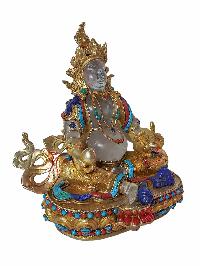 Crystal Yellow Jambhala [kuber] With [fire Gold Plated], [stone Setting]
