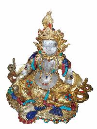 Crystal Yellow Jambhala [kuber] With [fire Gold Plated], [stone Setting]